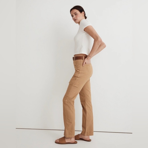 Madewell Women’s The Garment-Dyed '90s Straight Cargo Pant Sand Dune - Size 25 - Picture 2 of 9